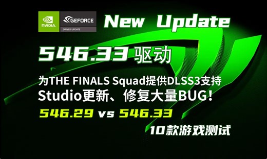 NVIDIA 546.33新驱动更新要点 | 546.29 VS 546.33 | 10款游戏FPS测试【轻兵者】实测