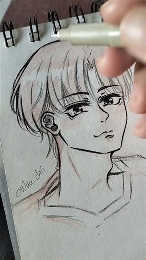 I'm using micron Sakura pen 0.03 🩷🩵 #drawing #sketch #art #artist #anime