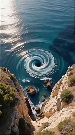 ⬇️ Top-Down View of an Ocean Whirlpool 🌊🌀