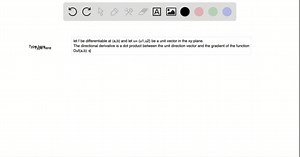 SOLVED:Explain how a directional derivative is formed from the two partial derivatives fx and fy.