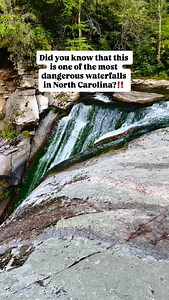 Heed the warnings ‼️ Located in Elk Park, North Carolina, Elk River Falls is the second most dangerous waterfall and is considered one of the deadliest attractions in the state. Always listen to the warnings and take note of any signs posted. This is a beautiful waterfall, however, swimming is not advised and cliff jumping is a hard no. Have you been? 📍 Elk River Falls, NC Waterfalls in North Carolina | North Carolina Waterfalls | katehikesnc