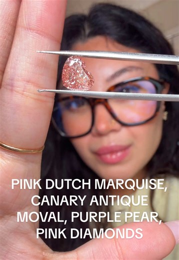 Rare cuts and colors galore! We’ve got tons of diamonds today that you won’t see on a regular basis including a pinkish champagne heart, a canary antique moval, a pink Dutch marquise and dare I say a purple diamond? 🤭 all are up for grabs! #pinkdiamond #customjewelry #dutchmarquise #heartdiamond #antiquemoval