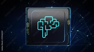 Artificial intelligence (AI), machine learning and modern computer technologies concepts.