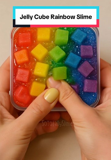 Jelly Cube Rainbow Slime: Fun and Messy DIY