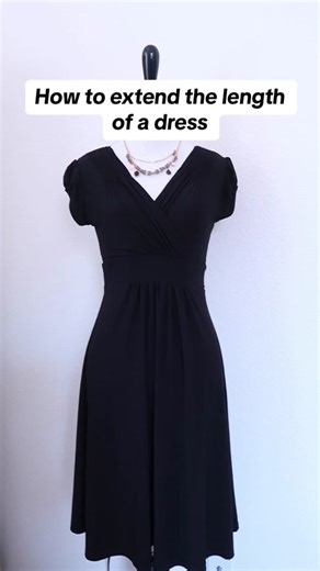 How easily extend a dress to make it longer by simply adding lace ruffles. #diy #sew #fyp #sewing #sewingforyoupage #sewingproject #sewingtips #sewingtutorial #sewingtiktok #recycle #dress #sewinghacks #sustainablefashion