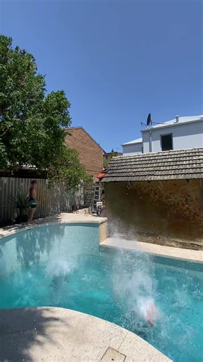 Jumping into the Pool Fun with Manu and Friends