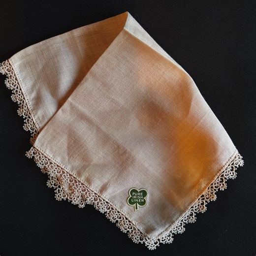 Vintage Pink Irish Linen Lace Trim Napkin, Pure Irish Linen Label, 11 Inch Decorative Linen Square, Cottage Table Decor - Etsy