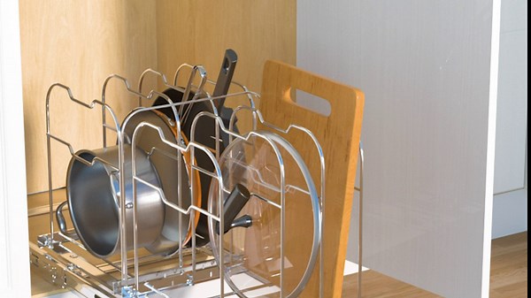 Pull out Pot and Pan Organizer for Cabinet 10.8'' W x 21.3'' L x 12.8'' H Slide out Pot Pan Lid Holder Sliding Shelf Rack for Kitchen Cabinet Pantry and Stroage