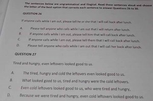 The sentences below are ungrammatical and illogical. Read these... | Filo