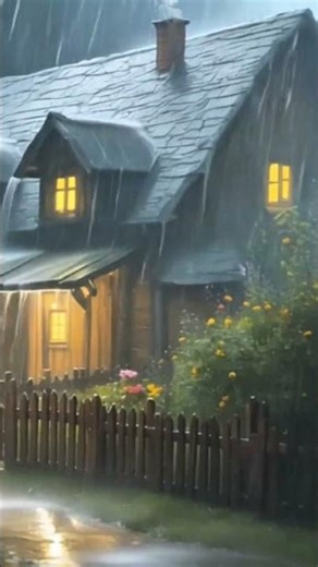 the sound of heavy rain along with a strong wind-ASMR #rain #nature #trending #shorts #heavyraining