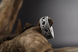 Sterling Silver Vintage Men's Band: Engraved Scrollwork Wedding Ring - Etsy