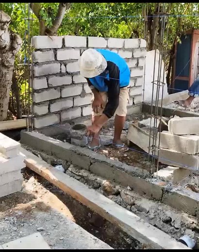 Supervising Bricklaying Work on a Construction Site