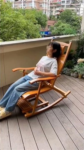 UVR Folding Rocking Chair Review 🌿🪑 | Bamboo Recliner Chair 😍 | Lunch Break Bed & Lazy Sofa 😴