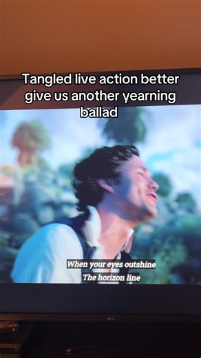 I need Flynn Rider to be on his knees for Rapunzel #tangledliveaction #flynnrider #tangled #wildunchartedwaters