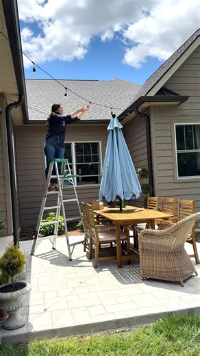 Amelia | ✨Comment LIGHTS for these easy to hang string lights. ON SALE 🇺🇸 I have been wanting to add lights to our back patio and my son and I... | Instagram