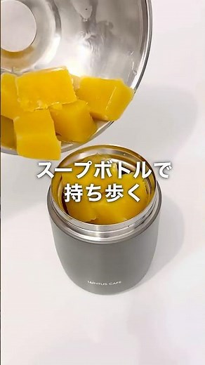 熱中症対策に！スープボトルで持ち歩く手作りアイスボックス🥭🧊