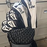 The Golf Father Golf Club Covers, Driver Fairway Hybrid Headcover, Funny Putter Cover Magnetic, Black & White Color Iron Covers,Golf Gifts for Men