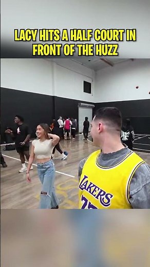 Lacy hits a HALF COURT shot in front of THE HUZZ!