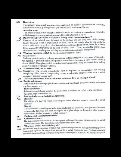 Physics Class 12 Chapter 17 Important Short Questions (Answers Extra And Exercise)