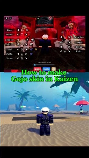 How to make Gojo skin in Roblox Kaizen! #roblox #edit #kaizen #jjk #shorts #tiktok #youtube