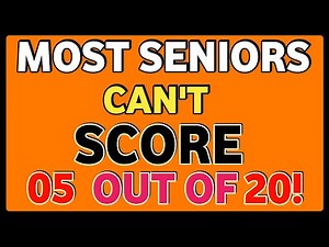 MOST SENIORS CAN'T SCORE 05 OUT OF 20| TEST YOUR MEMORY NOW