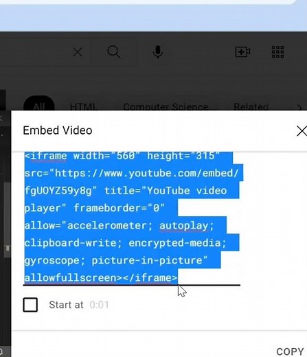 Embed a YouTube video in HTML | HTML Basics | Frontend #shorts #shortvideo #html #css #coding #web