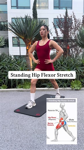 Step back, stand tall, and gently tilt your hips forward. Keep your core engaged and breathe. This targets the front of your hip and quads — common areas that get tight from sitting. Where do you feel it — hip or low back? Drop it below 👇 Save this 🔖 for smarter mobility. #SingleLegStability #Mobilitytraining #balancebuilding #tighthipfix #stabilitytraining