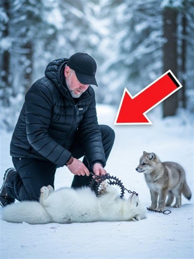 The Cute Fox Puppy Saved a Trapped Arctic Snow Fox Mother #animals #rescue #wildlife #puppy #rescueanimals #kindness #humanity #wildliferescue
