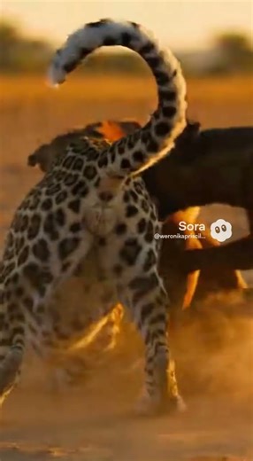 💥 LEOPARD ATTACKED! Unbelievable Showdown in the Wild 🌅 (Wild Dog vs. Big Cat) #leopard #dogs