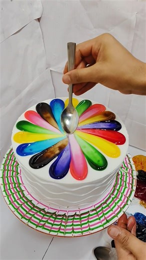 Beautiful vanilla cake multi colour cake design birthday #shorts #youtube #feed #trending #viral #yt