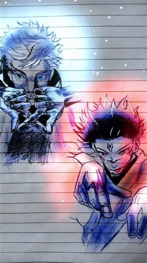 Gojo vs Sukuna Drawing | Epic Anime Battle Art #shorts #viral #gojosatoru #epicart