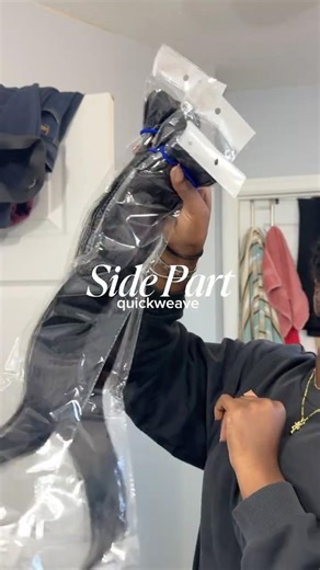 side part quickweave 💕 #quickweave #quickweaves #sideparthairstyle #tutorial #hair