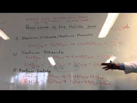 Reaction of halide ions with sulphuric acid from www.ChemistryTuition.Net