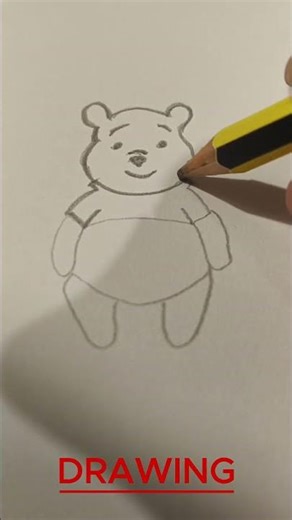 Easy Drawing - Pooh Using a Pencil #drawing #art #diy #kidsart #kidsvideo #kidstv #kids #shorts