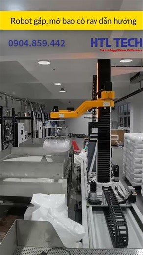 🚀 Robot Gắp & Mở Bao Chạy Ray Tự Động – 1 Máy Thay 4 Công Nhân | Giải Pháp Nhà Máy 4.0 #RobotGapBao