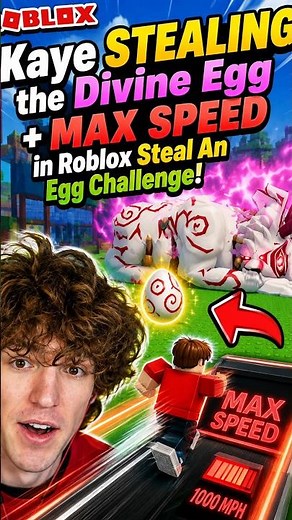 Kaye STEALING the Divine Egg + MAX SPEED in Steal An Egg Challenge! #roblox #stealanegg #kaye