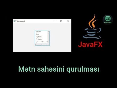 JavaFX | Mətn sahəsinin qurulması.