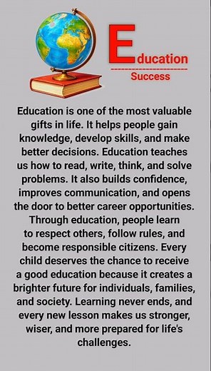 The Importance of Education | English Paragraph for Beginners | Learn English #shorts