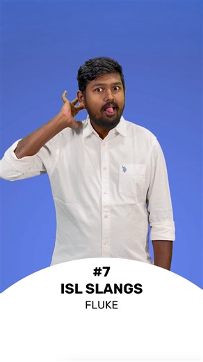 Here is the 8th example of an ISL Slang - “Fluke” Remember - slang is informal and playful. These signs aren’t officially documented but are widely used in everyday conversations by the Deaf community. (Video Description) - This video features a signer explaining the first example of an ISL Slang in Indian Sign Language (ISL). It includes visual cues and real-life examples to help viewers clearly understand the meaning and context of this expression. #SLSlang #IndianSignLanguage #DeafCulture #Le