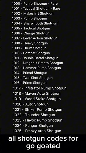all shotgun codes for go goated thank me later subscribe #fortnite #fortniteclips