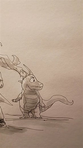 cartoon illustration with a little boy and a monster and a kangaroo