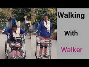 Walking with Walker using caliper || paraplegic girl