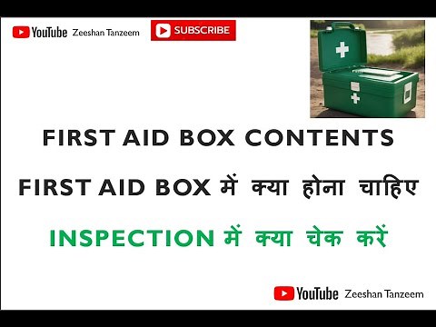 FIRST AID BOX inspection, First aid box contents