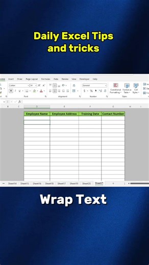 Excel Secret Shortcut 😱 | Wrap Text in 1 Second (Alt + H + W)