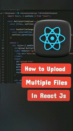 How to Upload Multiple Files in React JS | File Upload in Reactjs #shorts #reactjs #frontend #yt