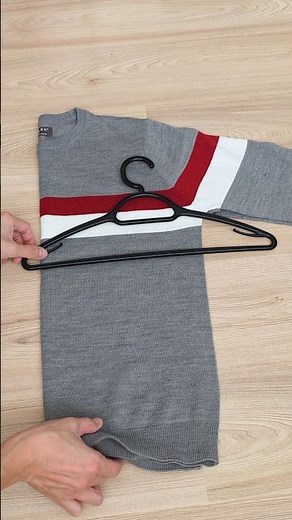 Genius way to hang sweaters without shoulder bumps!