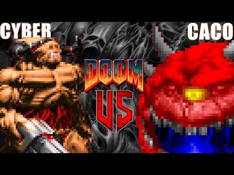 Cyberdemon vs Cacodemon - DOOM Classic : Versus Battle : Monster Infighting - Retro Boss Arena