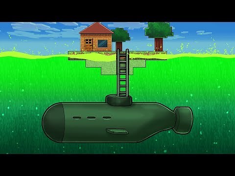 HOW TO BUILD TOXIC OCEAN SUBMARINE BASE! (Minecraft Island Survival)