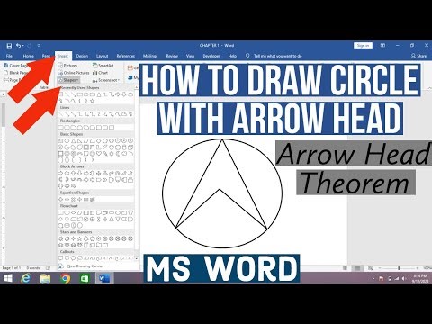 How to Draw Circle with Arrow Head in MS word | Circle with Arrow Head Theorem in MS Word | Shapes