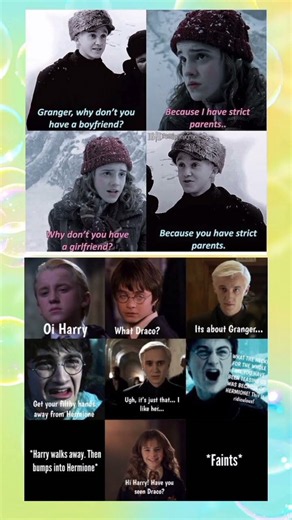 Harry Potter & Draco’s Secret Crush 😂❤️ | Hermione Meme | Hogwarts Love Story #Shorts#funny#memes😅